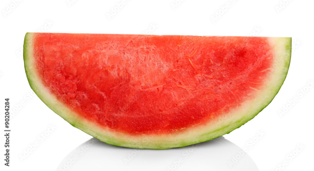 Slice of ripe watermelon isolated on white