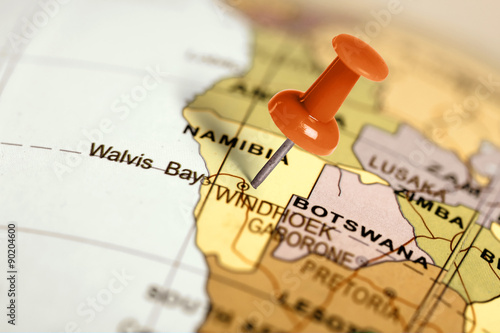 Location Namibia. Red pin on the map.