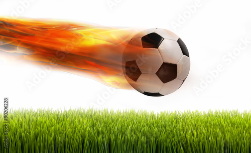 Soccer Ball on Fire. photo