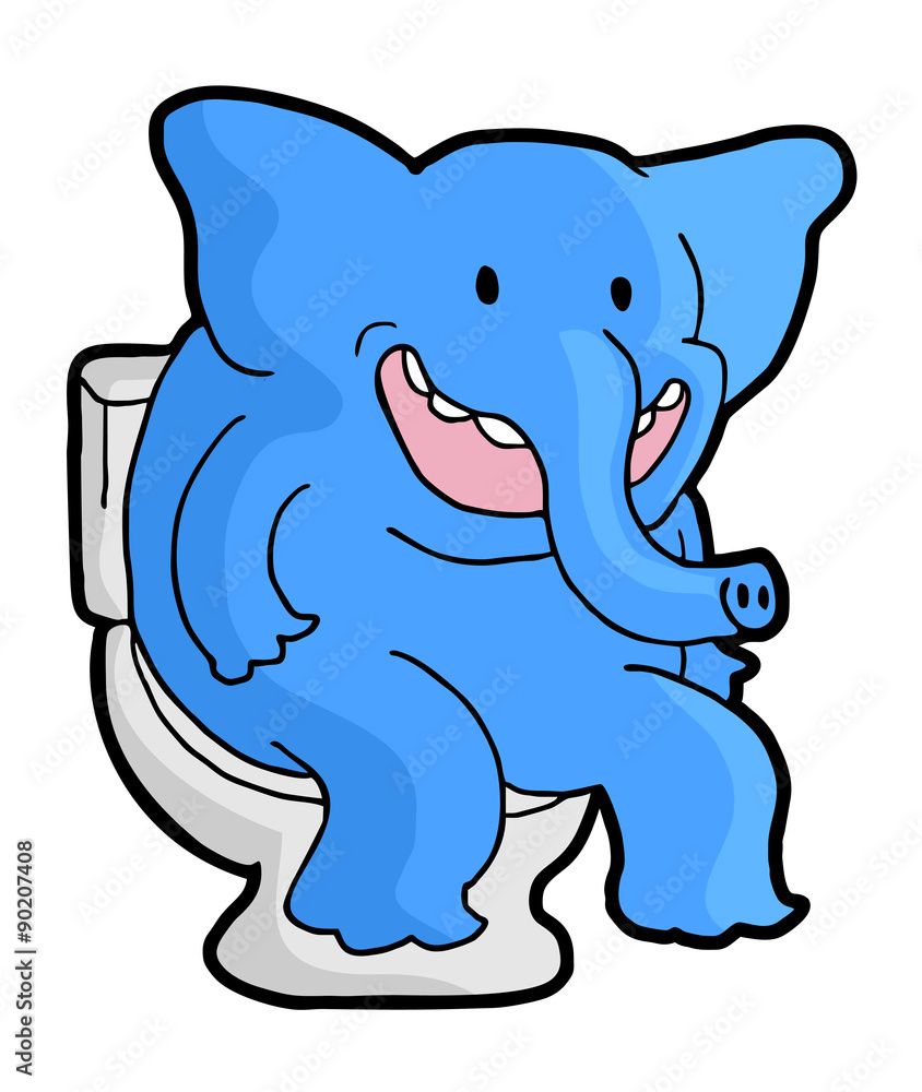 Fototapeta premium funny elephant in toilet