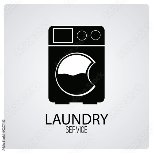 laundry service over degrade color background