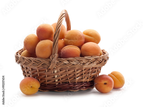 Wattled basket with apricots