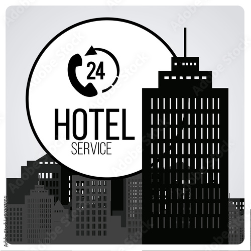 hotel service over color background