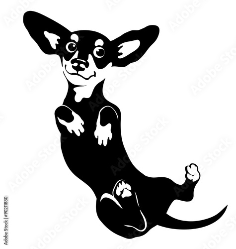 cartoon illustration of a dachshund dog