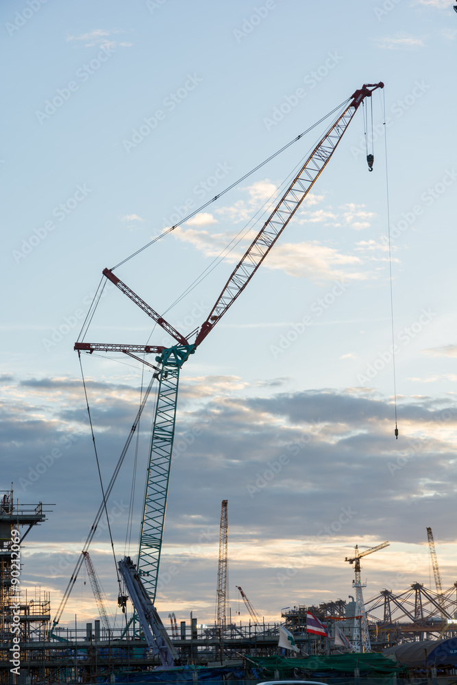 Fototapeta premium Construction Industry oil rig refinery working site