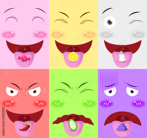 tongue receive flavor vector