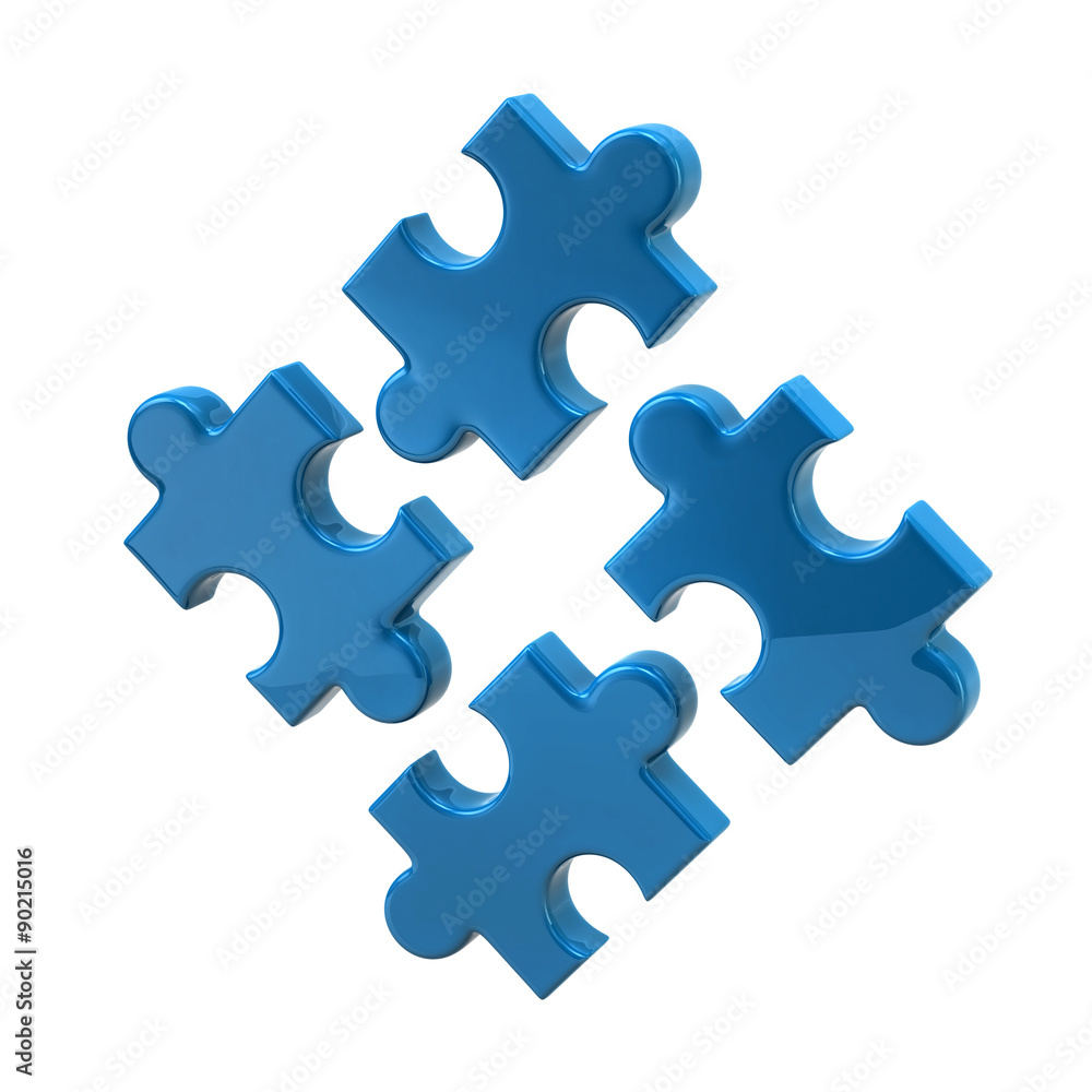Obraz premium Blue puzzle icon
