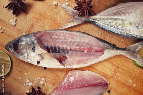 Raw fresh fish fillet