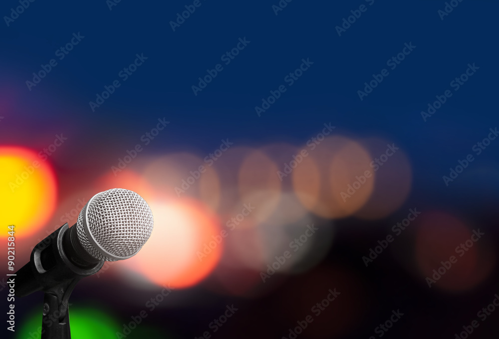 Obraz premium Microphone on stage background