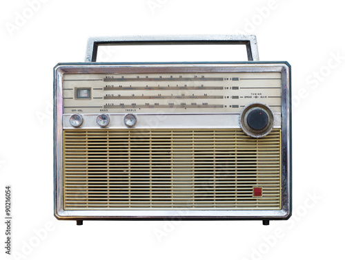 Vintage Radio isolate on white ,retro technology