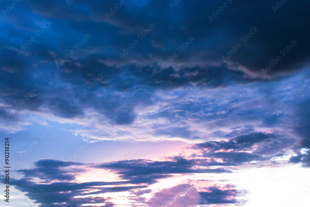 Magic of colour sky and cloud at twilight time background