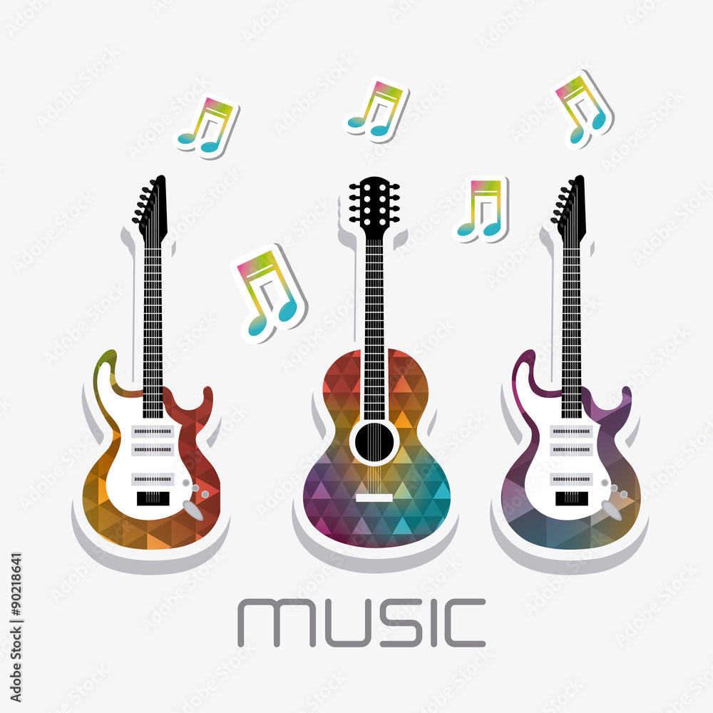 Naklejka premium Music instruments design.