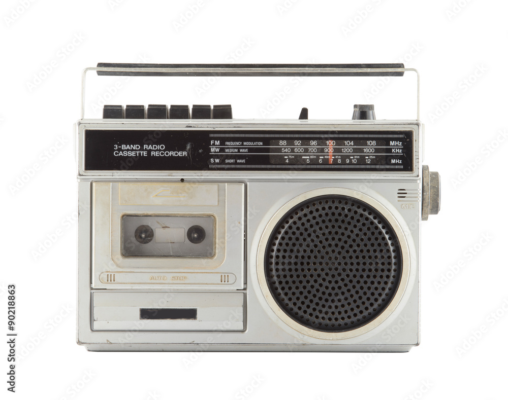 Fototapeta premium Vintage Radio isolate on white ,retro technology-clipping path