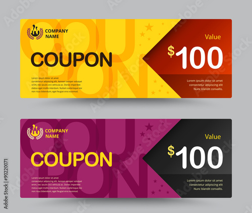 Coupon template design. vector stock