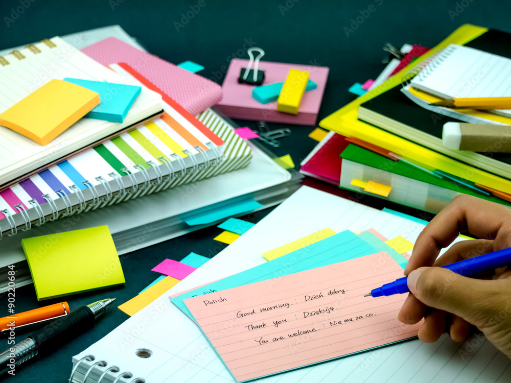 Learning New Language Writing Words Many Times on the Notebook; Learning New Language Writing Words Many Times on the Notebook;