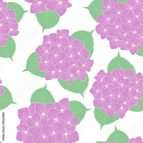 seamless background with flower hydrangea .