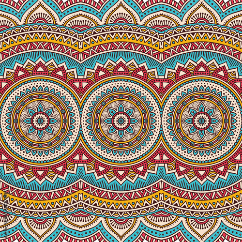 Ethnic floral seamless pattern