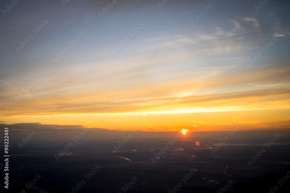View on sun sunset