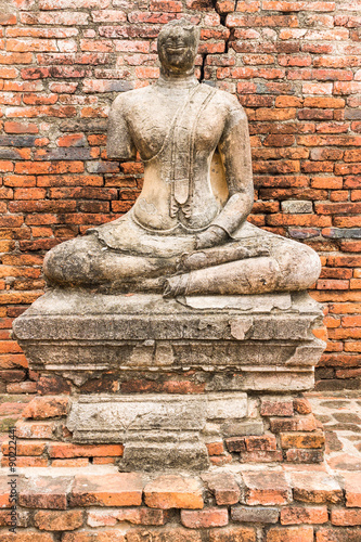 Old Buddha Statue at Wat Chaiwatthanaram Ayutthaya  Thailand