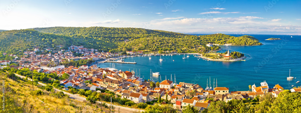 Town of Vis panorama from hill