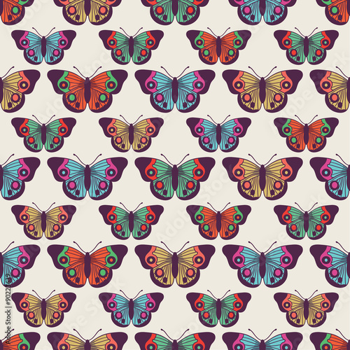Vector seamless pattern with butterflies