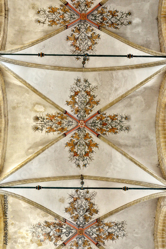 OUDENAARDE, BELGIUM-JUNY 23, 2015: Decorated ceiling in interior of church Saint Walburga, known from 11 century photo