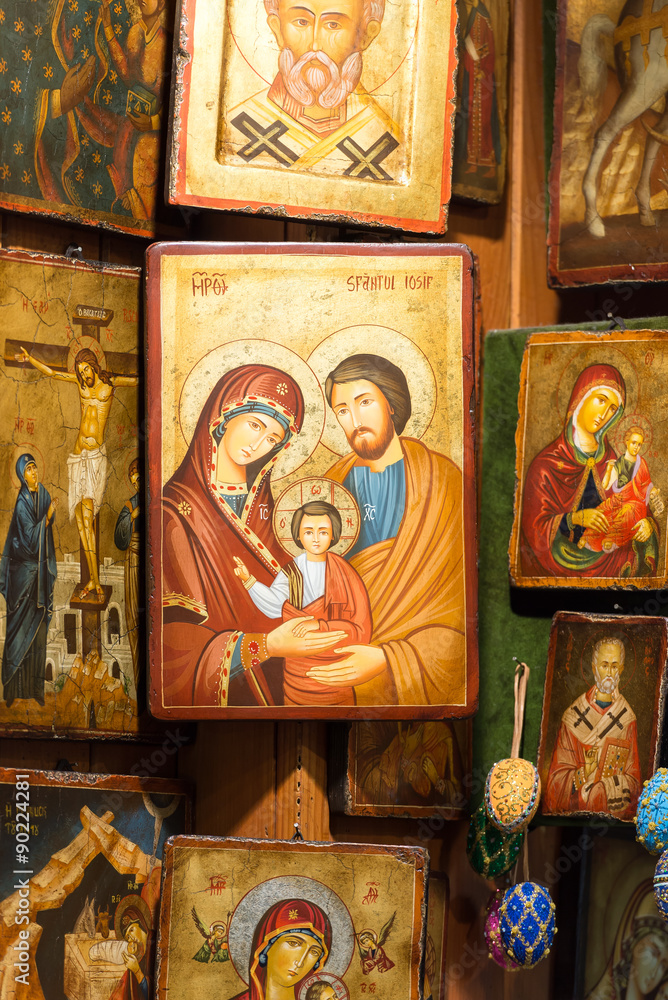 The variety of christians icons.