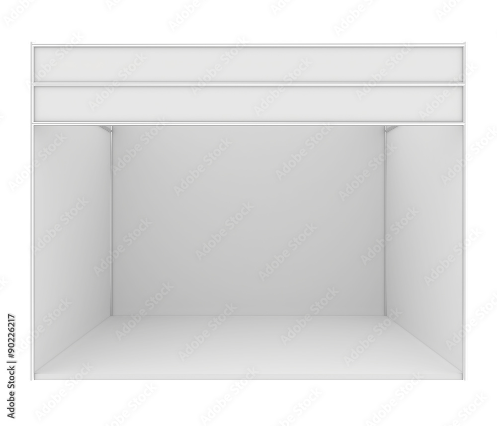 Blank exhibition stand. 3d render isolated on white background Blank exhibition stand. 3d render isolated on white background
