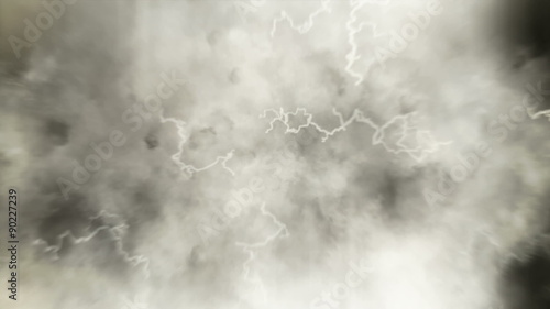 Lightning in the night storm clouds (seamless loop)