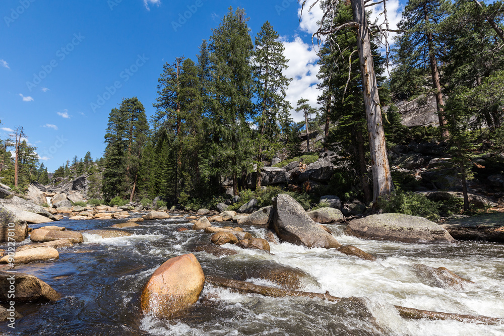 View of Yosemite National Park from Mist Trail and John Muir Trail, California, USA. View of Yosemite National Park from Mist Trail and John Muir Trail, California, USA.