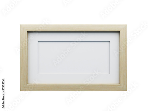 Realistic picture frame isolated on white background.
