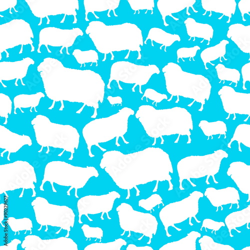 Vector seamless sky lamb