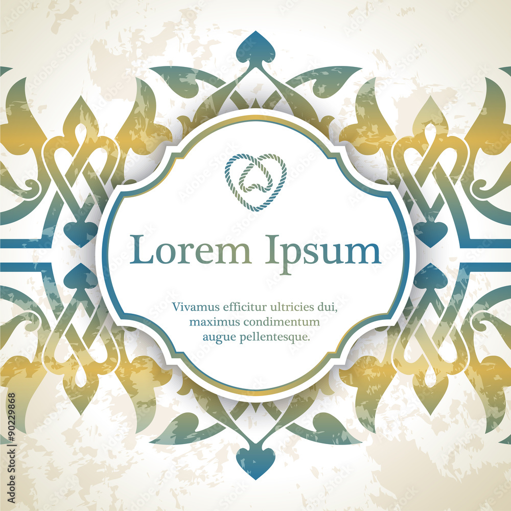 Invitation card with arabesque decor Invitation card with arabesque decor