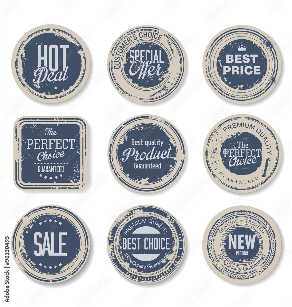 Set of vintage retro premium quality badges and labels