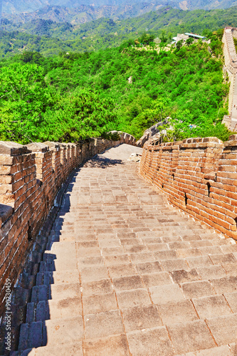  Stone staircase of Great Wall of China  section  Mitianyu .