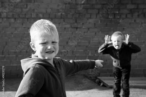 Photography children quarrel