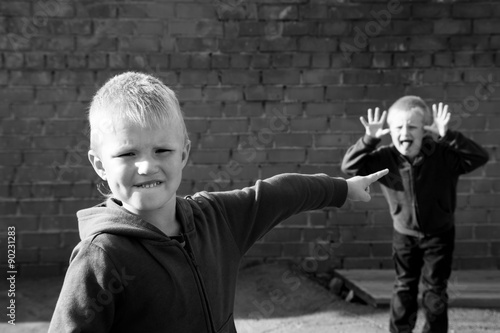 Photography children quarrel