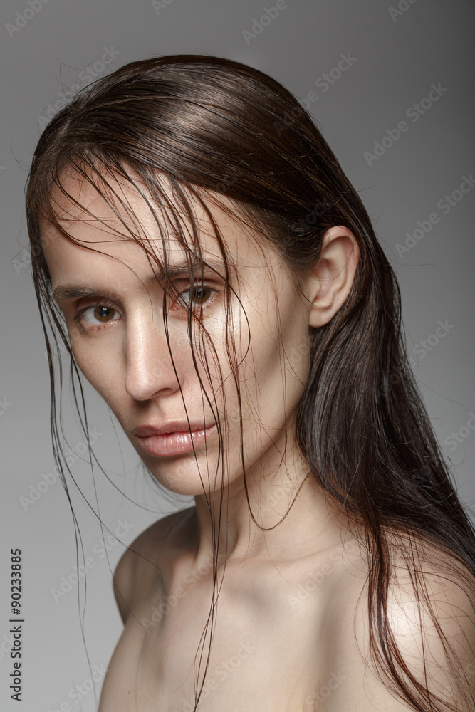 Natural beauty. Girl with wet hair. No Photoshop Natural beauty. Girl with wet hair. No Photoshop