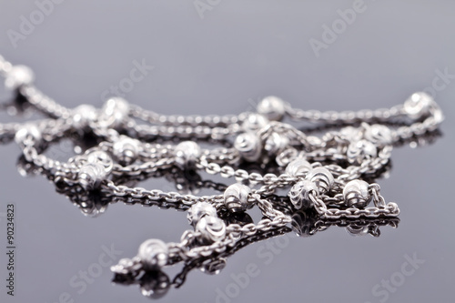 Elegant unusual silver chain