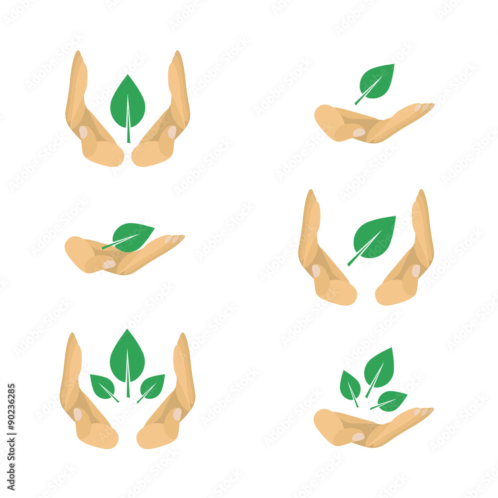 Vector variants of ecology protection symbols for poster Vector variants of ecology protection symbols for poster
