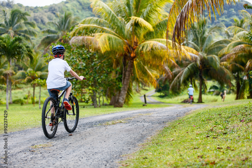 Fototapeta premium Teenager boy on bike ride