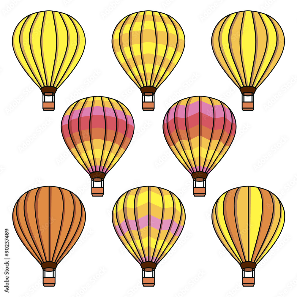 Obraz premium Vector set of bright air balloons
