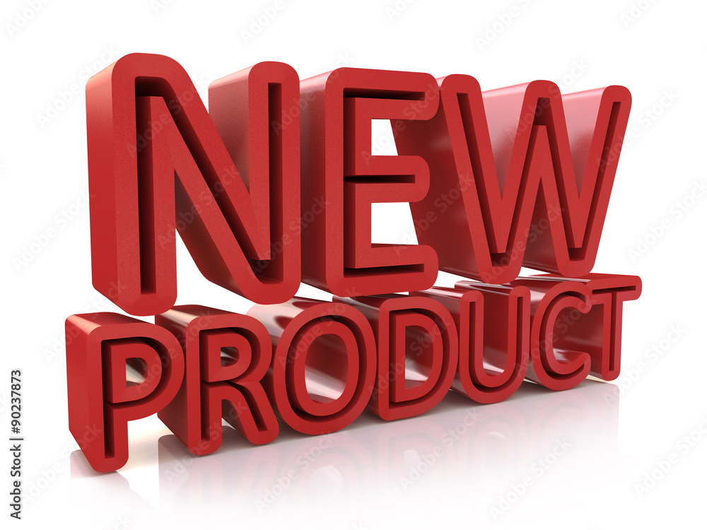 3D new product word on white isolated background 3D new product word on white isolated background