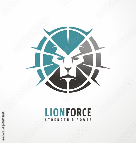 Lion head creative logo design template