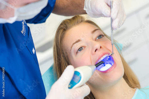 Woman at a dental appointment