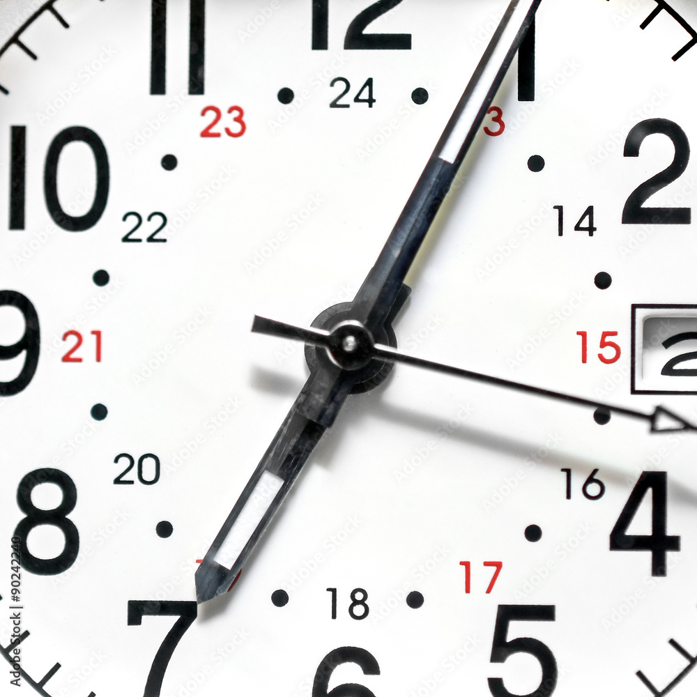 Fototapeta premium Clock hands white watch