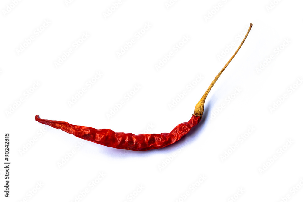 Dried hot chili pepper on isolated white background Dried hot chili pepper on isolated white background