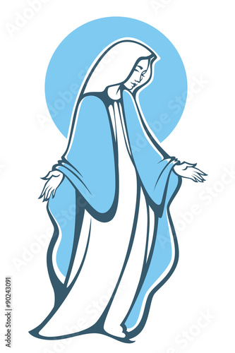 blessing Virgin Mary, vector ilustration