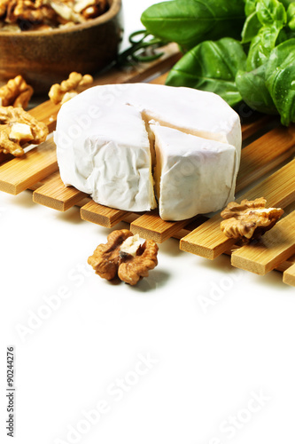Cheese and walnuts with basil
