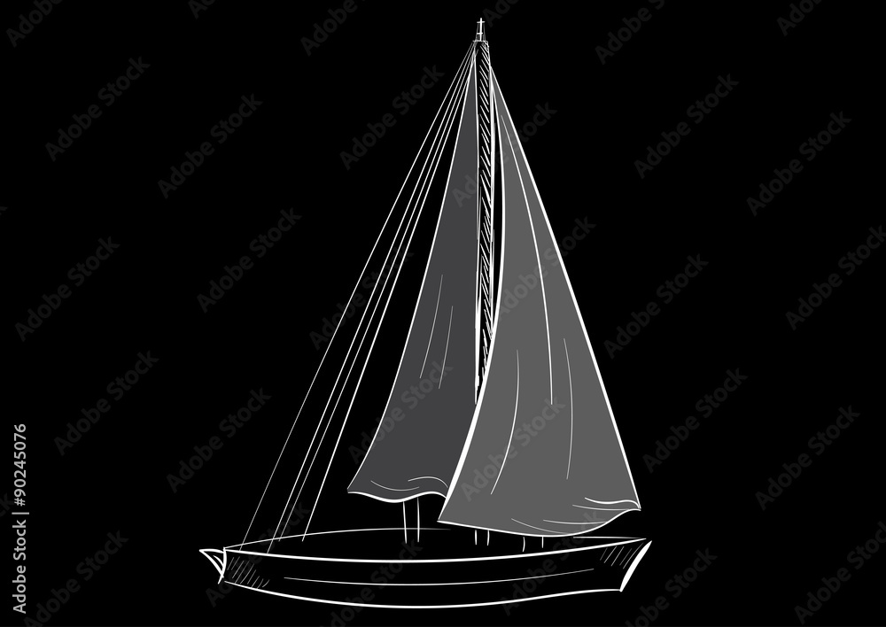 Sailboat contour Sailboat contour
